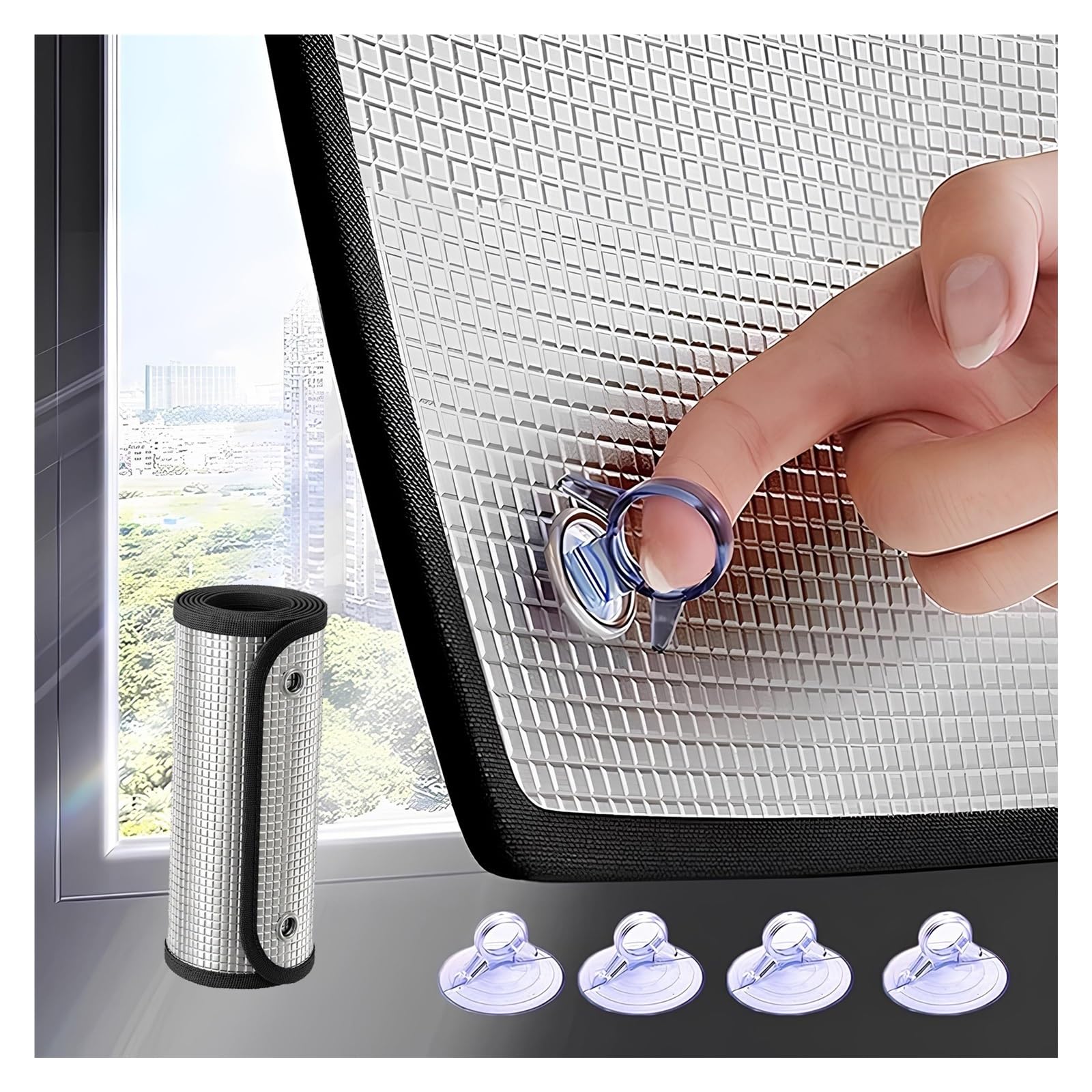 8MM Alluminio Isolante Pellicola Termico per Lucernario Stanza Sole, Riutilizzabile Pannello Termoisolante Anti Calore, Pellicola Oscurante Riflettente per Finestre(150x200cm)
