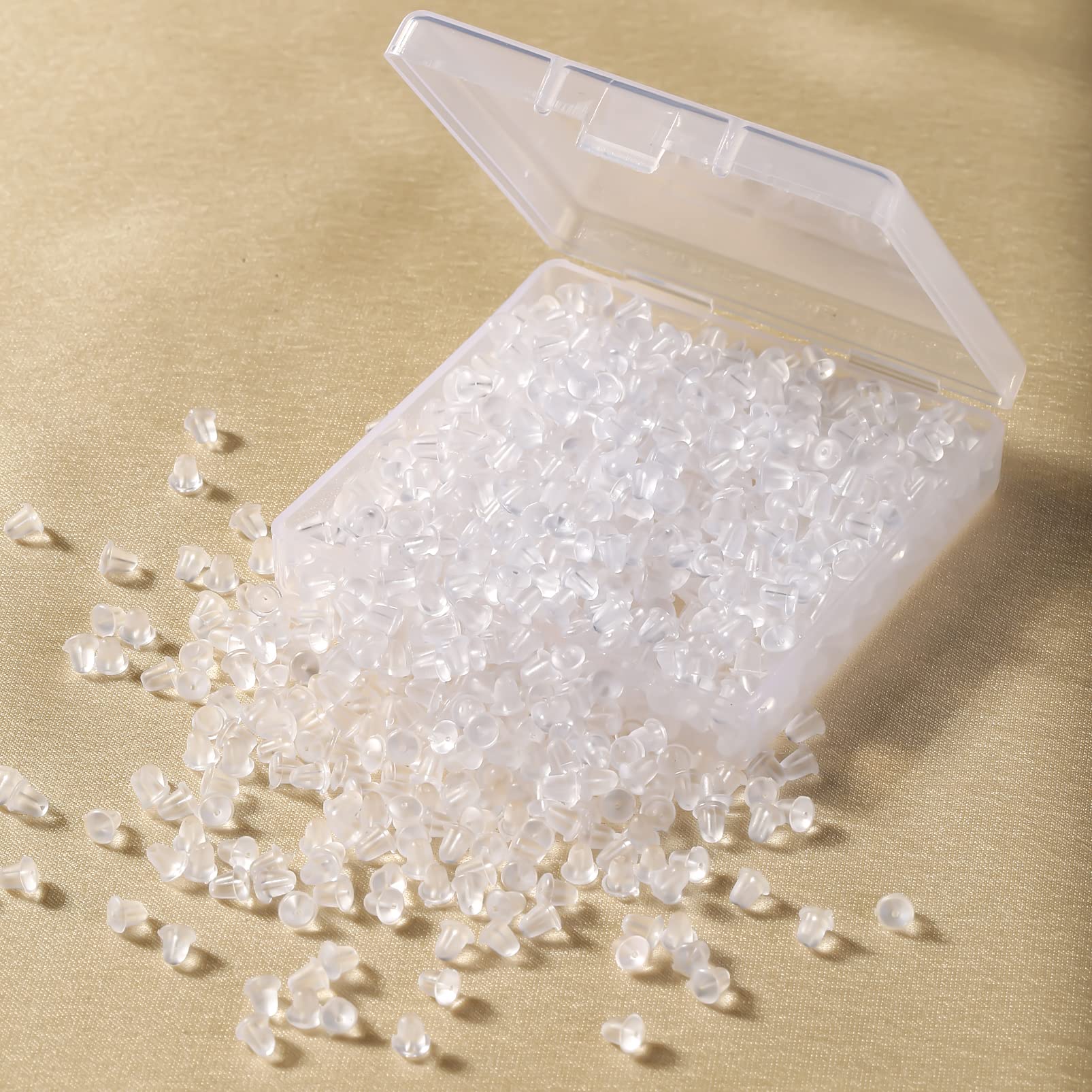 10 Pezzi Tappi In Gomma Siliconica Trasparente Per Orecchini – Fermo Universale Per Orecchie