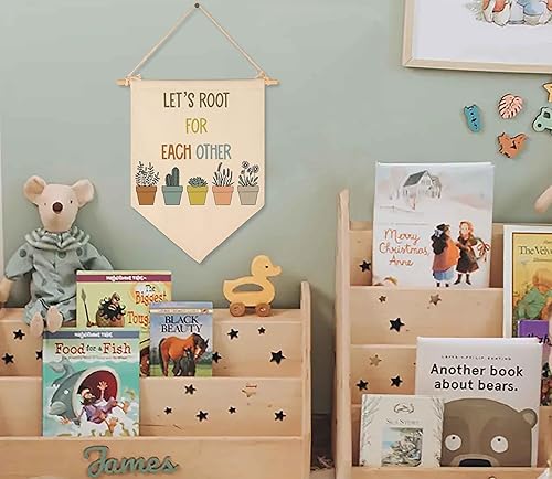 Miniatura 2 de FYSIA Let's Root For Each Other-Decoración de aula, póster de aula, decoración de plantas, decoración de sala de juegos, lienzo para niños, banderín