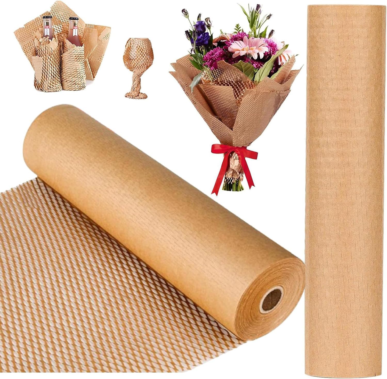 Carta a nido d'ape da imballaggio, rotolo di carta a nido d'ape, 30 cm x 30 m, materiale di imballaggio, per porcellana, tazze, imballaggio, stoccaggio e spedizione di stoviglie