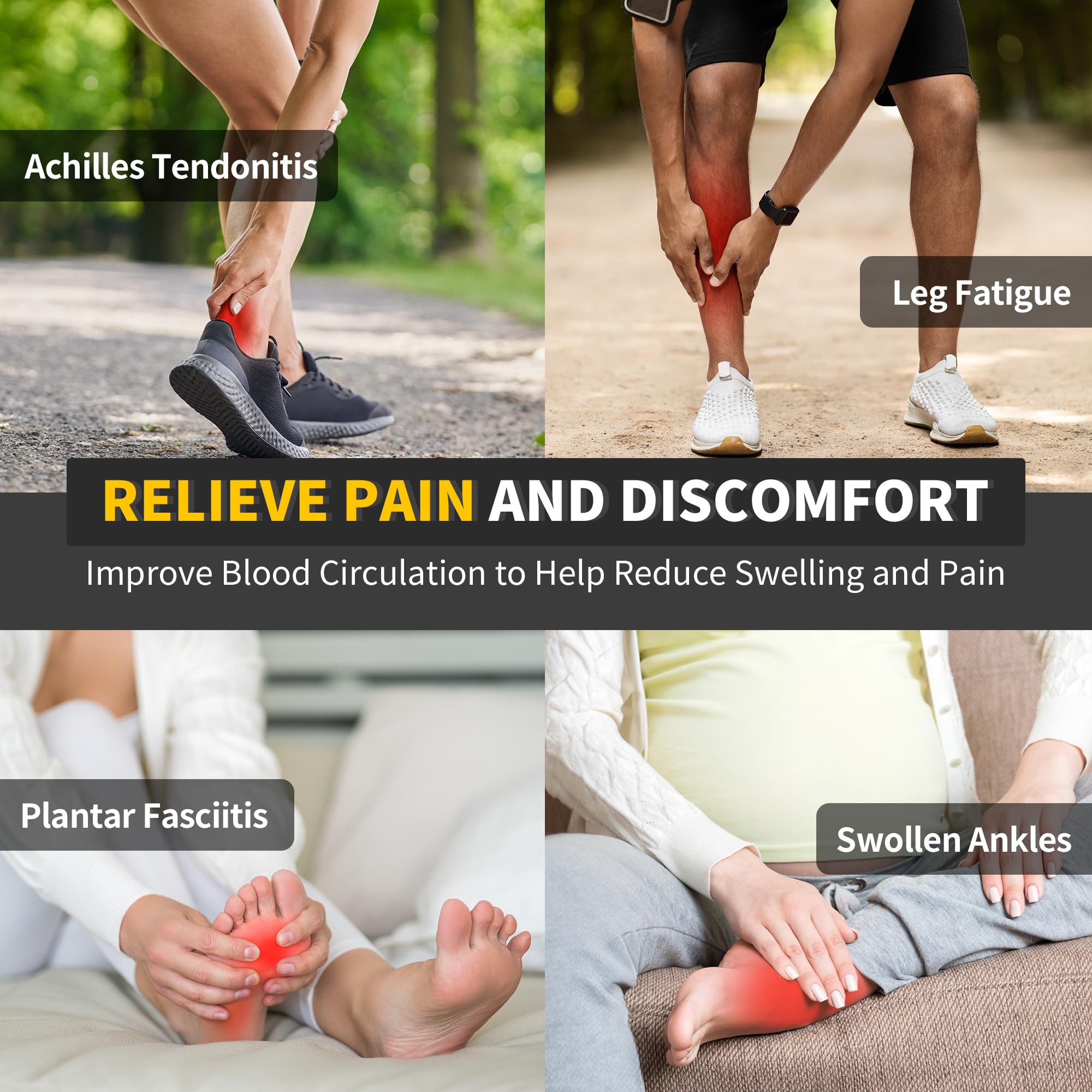 CAMBIVO Calcetines de Compresión Cortos Hombre Mujer 2 Pares, 20-30 mmHg Calcetines Running Antiampollas con Soporte el Arco, Calcetines Compresion Ligeros y Transpirable para Tecuperación Deportivo