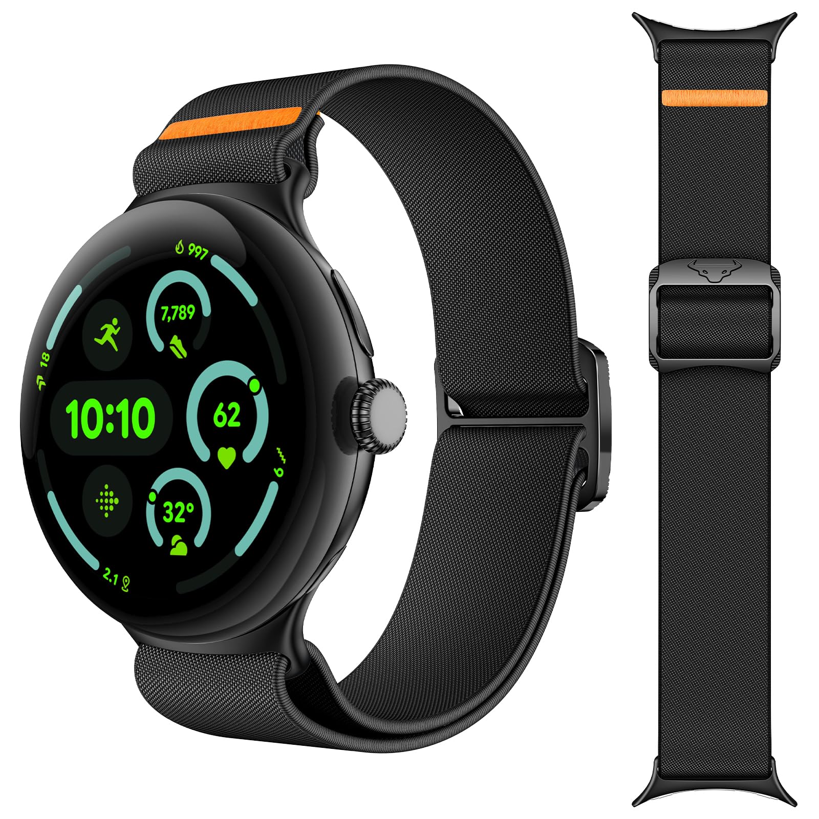 Kamita Strap compatible with Google Pixel Watch 41mm black
