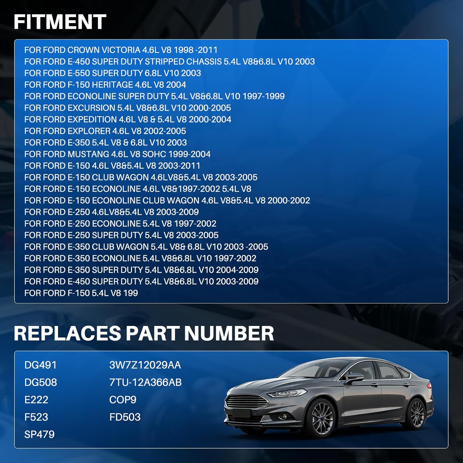 AUTOKAY Ignition Coil Pack, Set of 8 Ignition Coil Pack and Iridium Spark Plug for Ford F-150 4.6L DG508 SP479