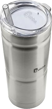 Bubba Envy Stainless Steel Tumbler with Straw, Stainless Steel with Clear Lid, 24oz