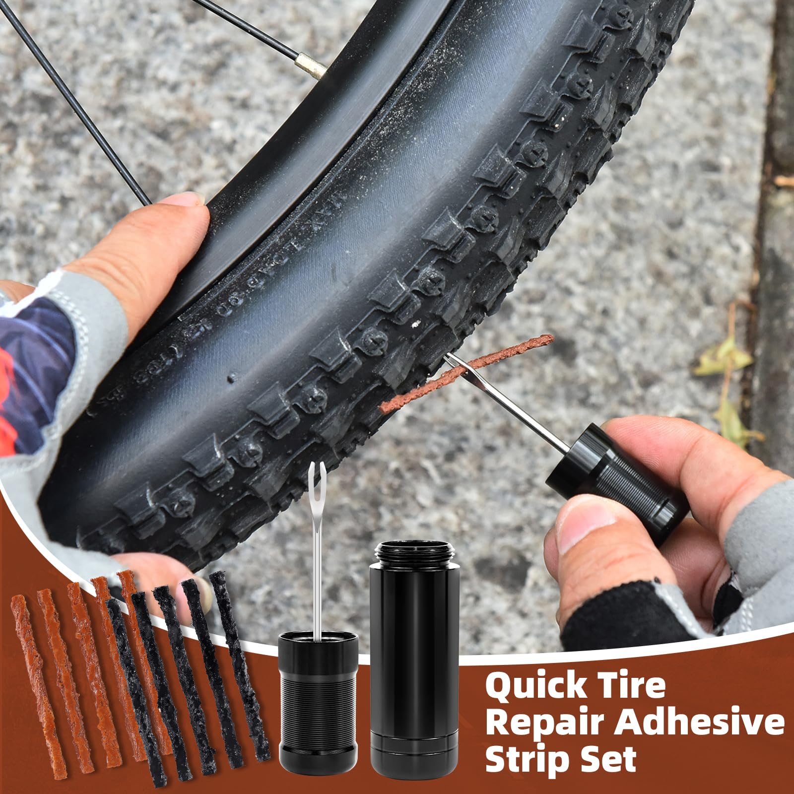 Kit Riparazione Pneumatici Tubeless Per Bici – 20 Strisce Da 1,5 Mm – Per MTB E Bici Da Strada