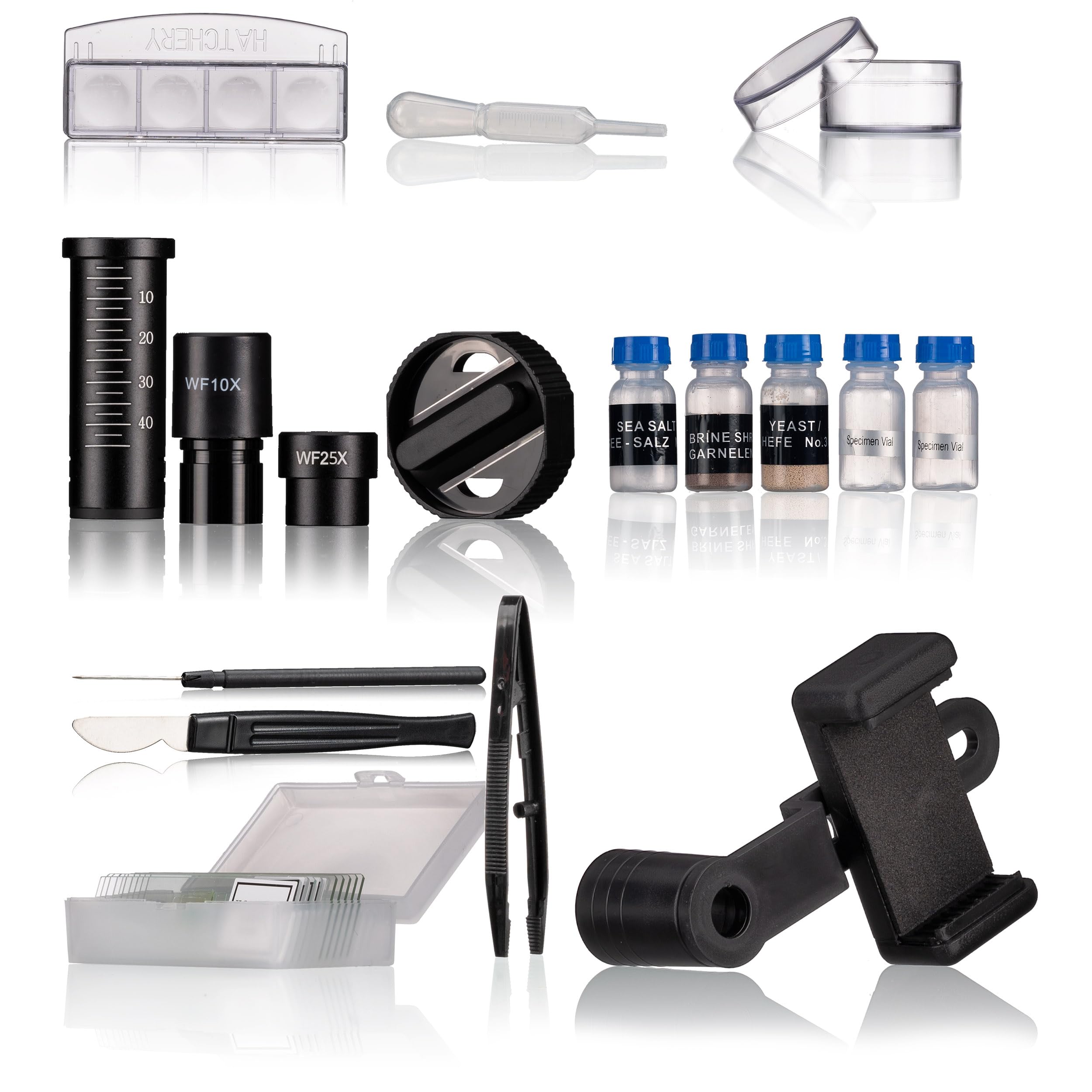 Bresser - Microscopio Junior 40x - 2000x con supporto innovativo per smartphone e illuminazione a LED regolabile