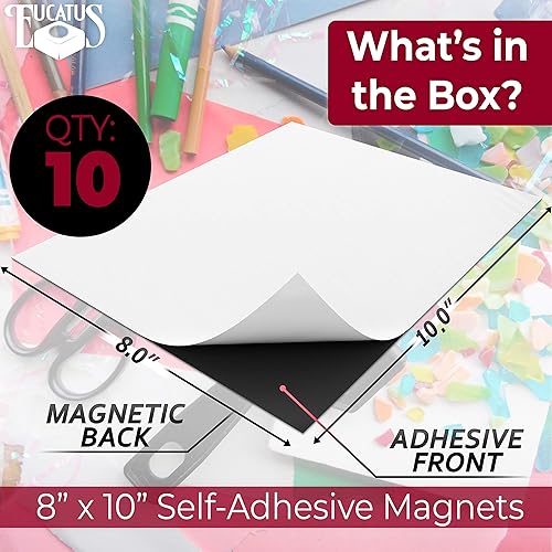 Miniatura 8 de Magnetize Memories con imanes adhesivos de 8 x 10 pulgadas, paquete de 30 magnetizadores para despegar y pegar convierten las manualidades