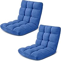 Vista 18 de Silla de Gaming Plegable para Suelo de 14 Posiciones Acolchada Ajustable Silla de Suelo Lazy Sofa con Algodón Transpirable y Terciopelo Amigable