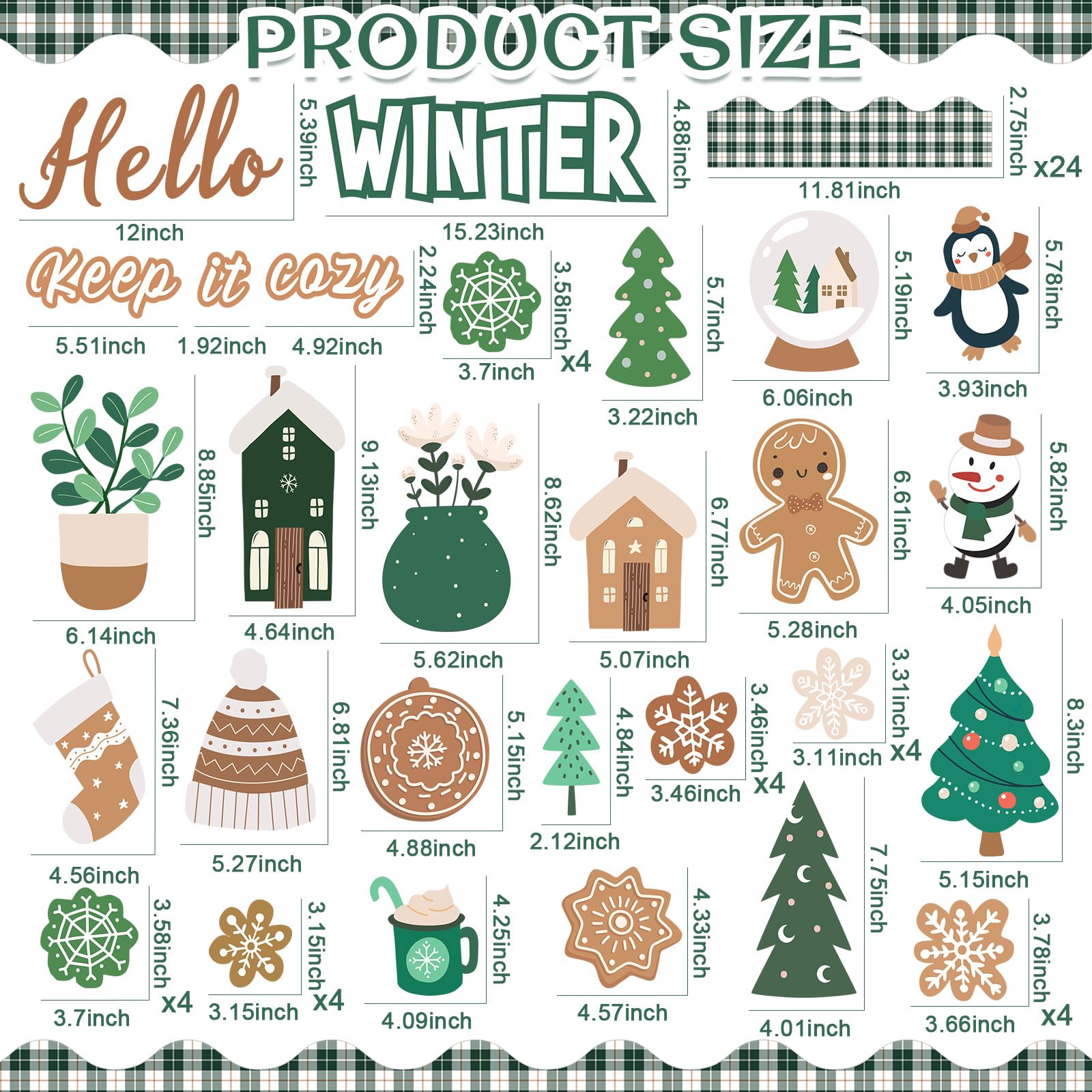 Snapklik.com : Pasimy Winter Bulletin Board Decorations Hello Winter ...
