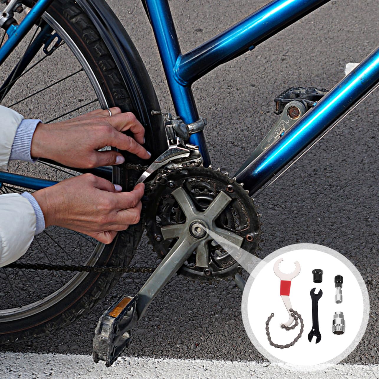 GALPADA Estrattore per Guarnitura in Metallo Strumenti per Riparazione Bicicletta Estrattore per Scanalato Denti Adatto per Bici e Mountain Bike