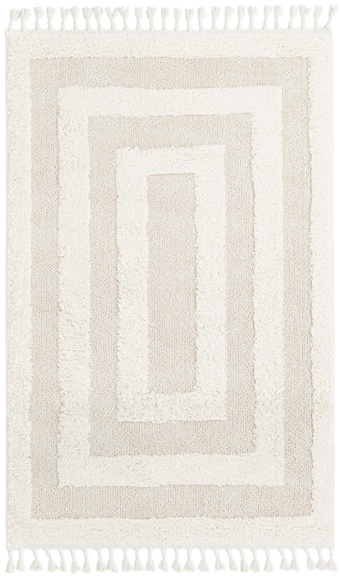 Rugs.com Boho Collection Rug – 2x3 Ivory Medium-Pile Rug Perfect for Entryways, Kitchens, Breakfast Nooks, Accent Pieces