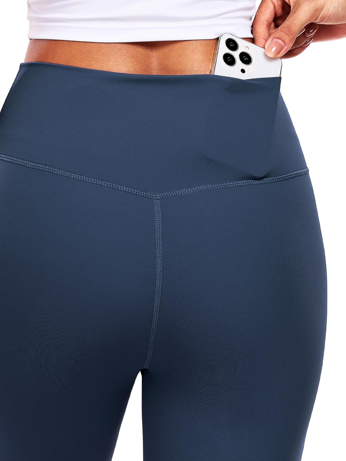 CADMUS Women's Capri Leggings with Pockets High Waisted Stretch Yoga Pants Workout Exercise - Image 4