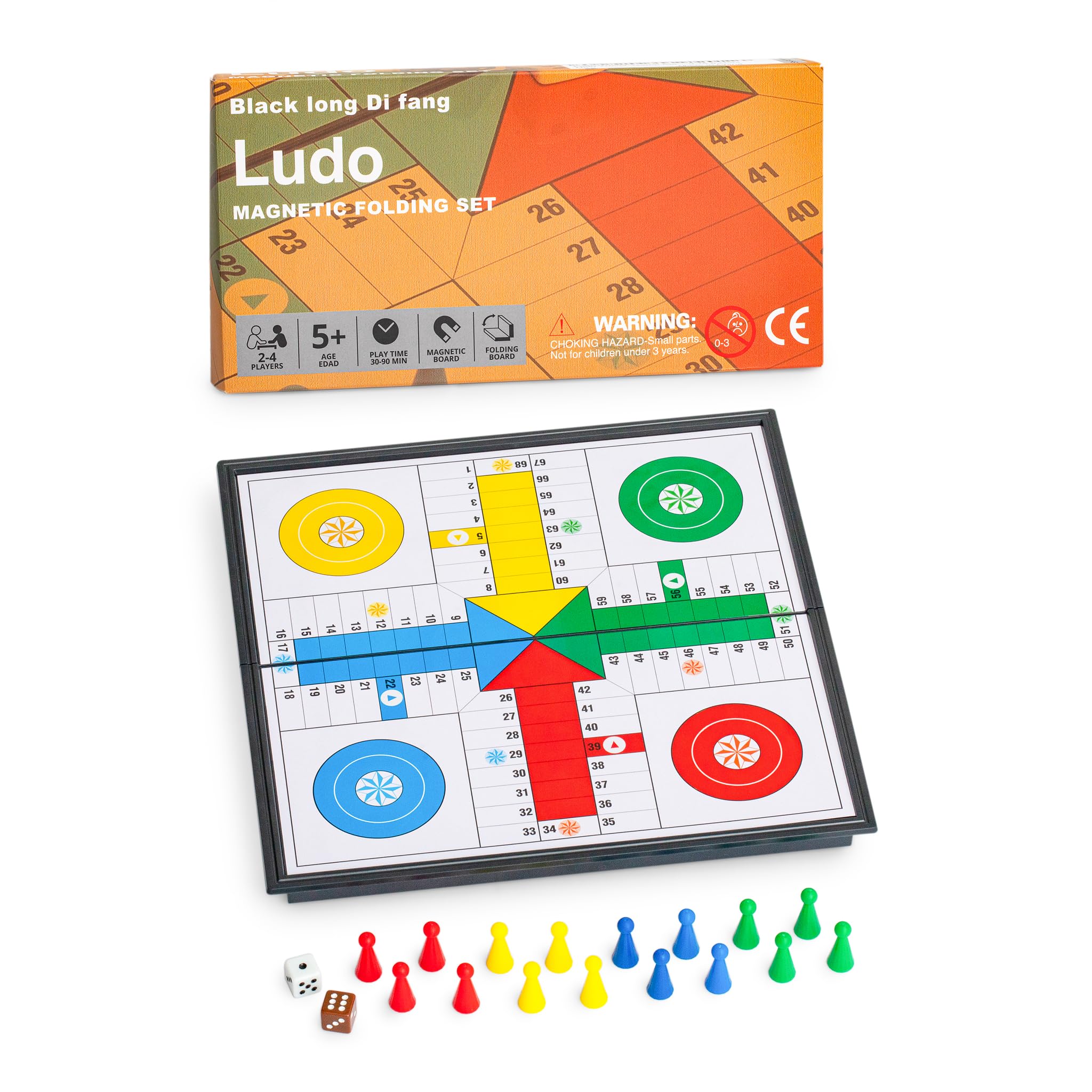 Ludo Magnetic Folding Travel Board Game Set - 9.75 Inches