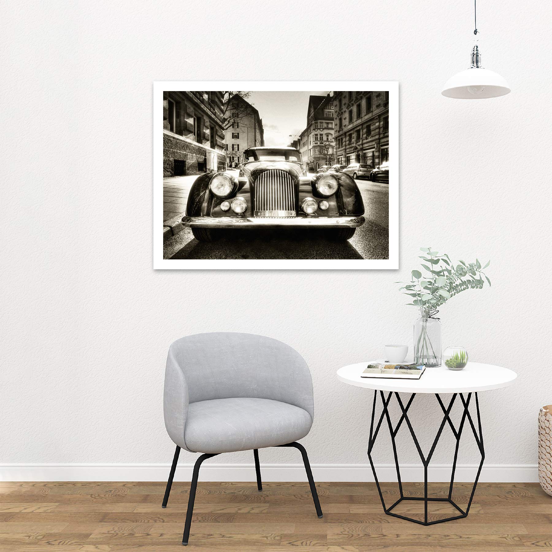 Wee Blue Coo Morgan Oldtimer Vintage Car Black White Photo Art Large Art Print Poster Wall Decor 18x24 inch - Image 2