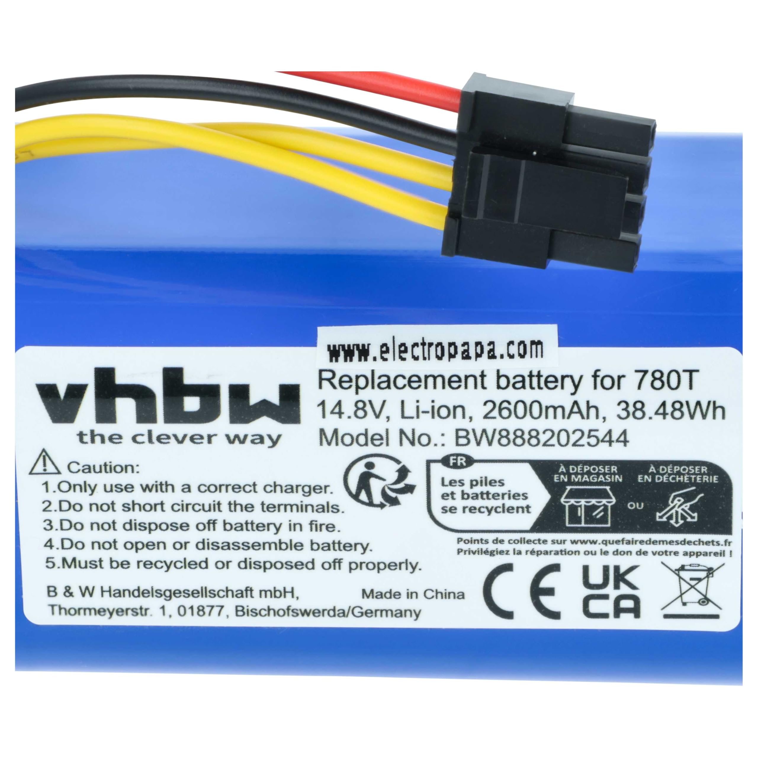 vhbw batteria sostituisce Sencor SRX 1002, 4INR19/66 per home cleaner (2600mAh, 14,8V, Li-Ion)