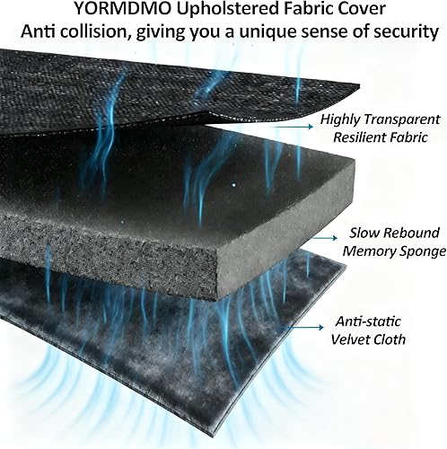 Miniatura 6 de Base de colchón con tela tapizada, base de colchón de metal resistente de 9 pulgadas, base de colchón de metal negro resistente de alto perfil para