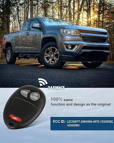 Miniatura 7 de ECCPP Reemplazo remoto de entrada sin llave para Chevy Colorado Venture para GMC Canyon Hummer H3 H3T para Isuzu i-280 i-290 I-350 i-370 Llavero