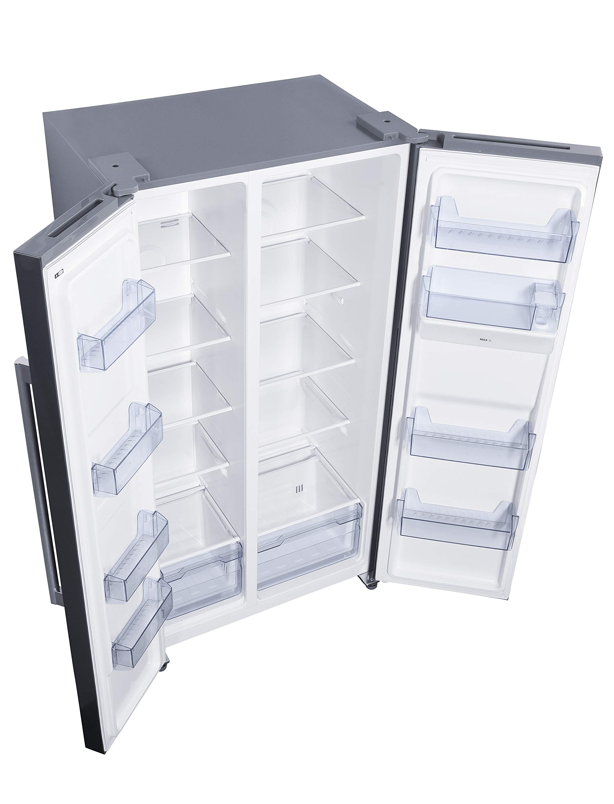 Daya, frigorifero side by side, DFA-69DNH3XF0, classe F, total inox, no frost, drink dispenser, display LCD