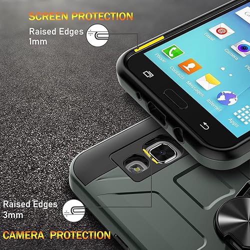 Miniatura 6 de Funda Galaxy Sky, funda para Galaxy J3 2016J3 V, Galaxy ExpressAmp Case, Galaxy Sol, Jeylly a prueba de golpes, doble capa Armor Defender absorbente