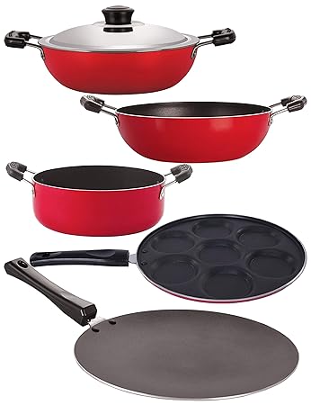 Nirlon Non-Stick 5 Piece Highly Durable PFOA Free Aluminium Cooking Utensil Set