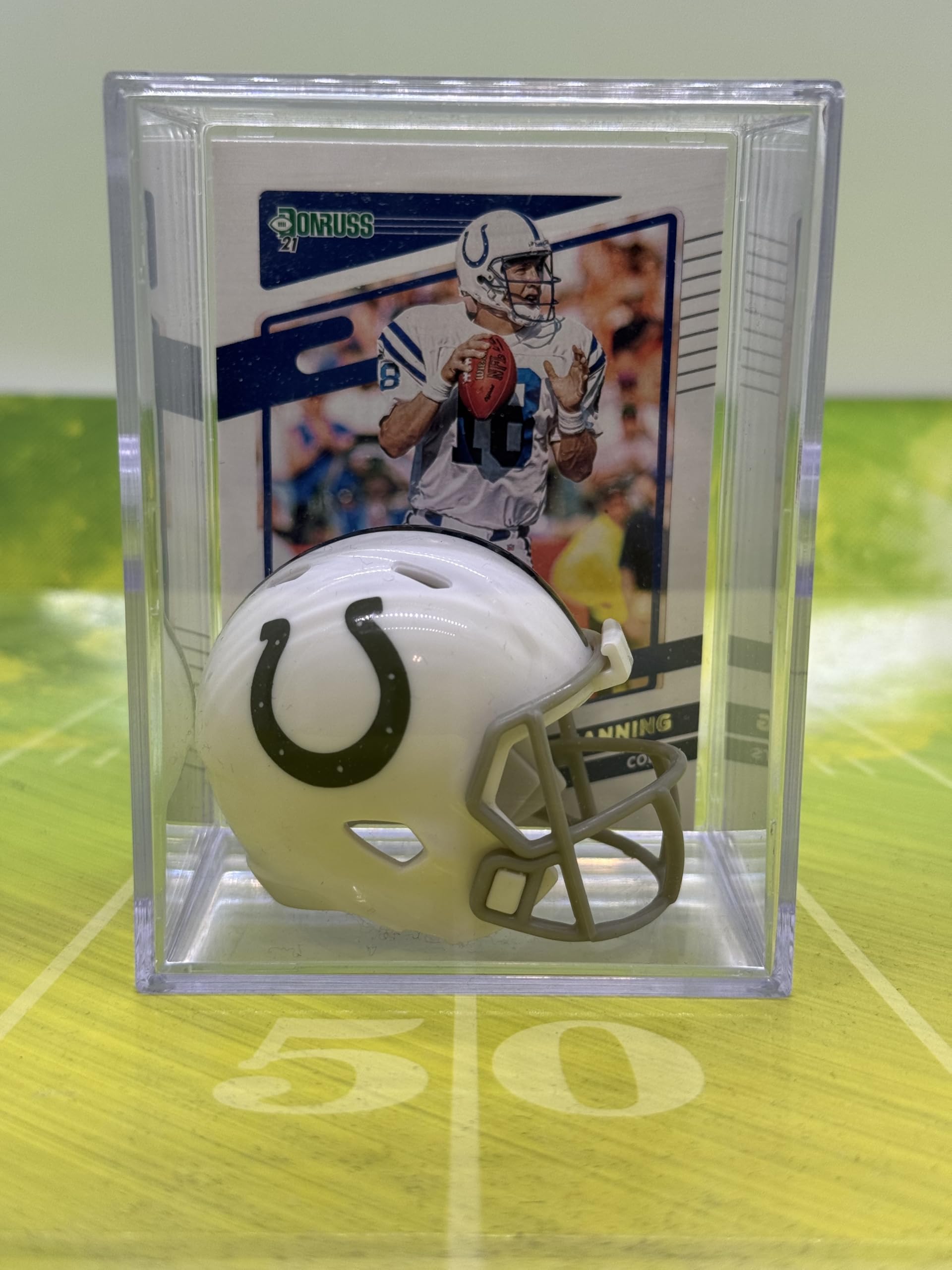 Indianapolis Colts NFL Helmet Shadowbox w/Peyton Manning card