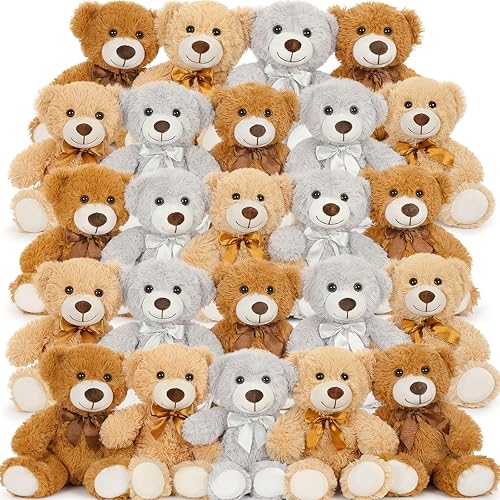 Vista 12 de MaoGoLan 3 piezas de osos de peluche a granel para baby shower, peluche pequeño suave a granel, 13.5 pulgadas, mini osos de peluche, centro de mesa