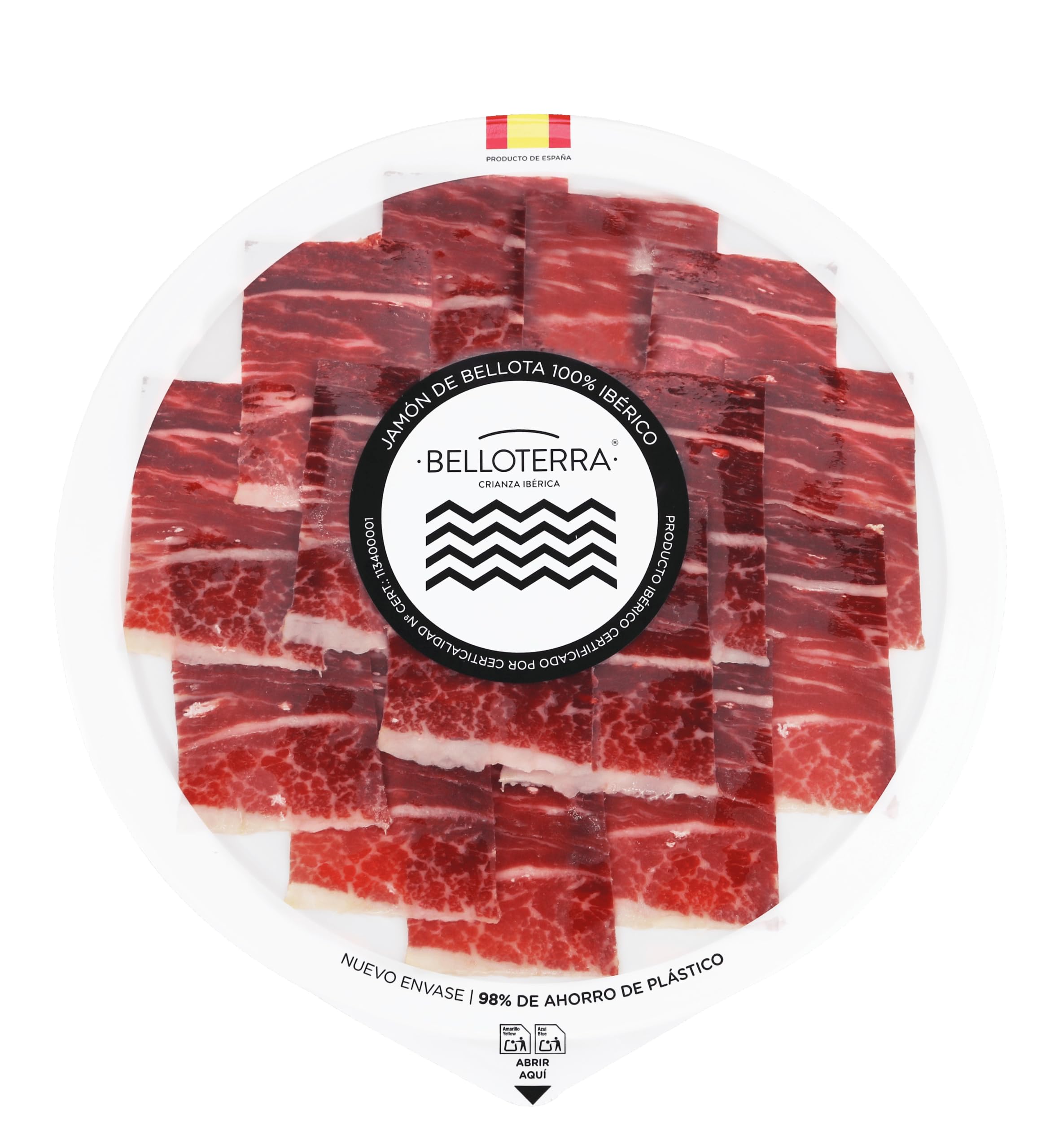 BELLOTERRA | Pack 5 Sobres Jamón de Bellota 100% Ibérico Loncheado | 5 x 80 gr Envasados al Vacío | Curación 32-40 Meses | Raza Ibérica Pura | Delicatessen Gourmet