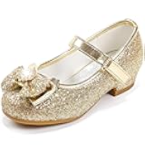 Girls Dress Shoes Mary Jane Wedding Flower Bridesmaids Heels Glitter Princess Shoes for Kids Toddler