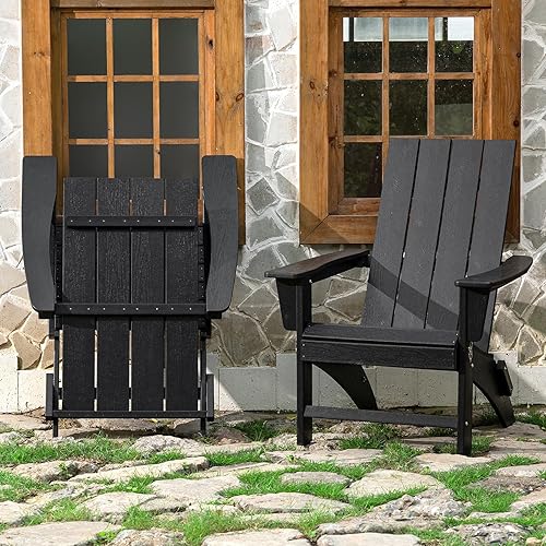 Silla plegable Adirondack resistente a la intemperie, sillas plegables para hoguera de polietileno de alta densidad al aire libre, silla Adirondack