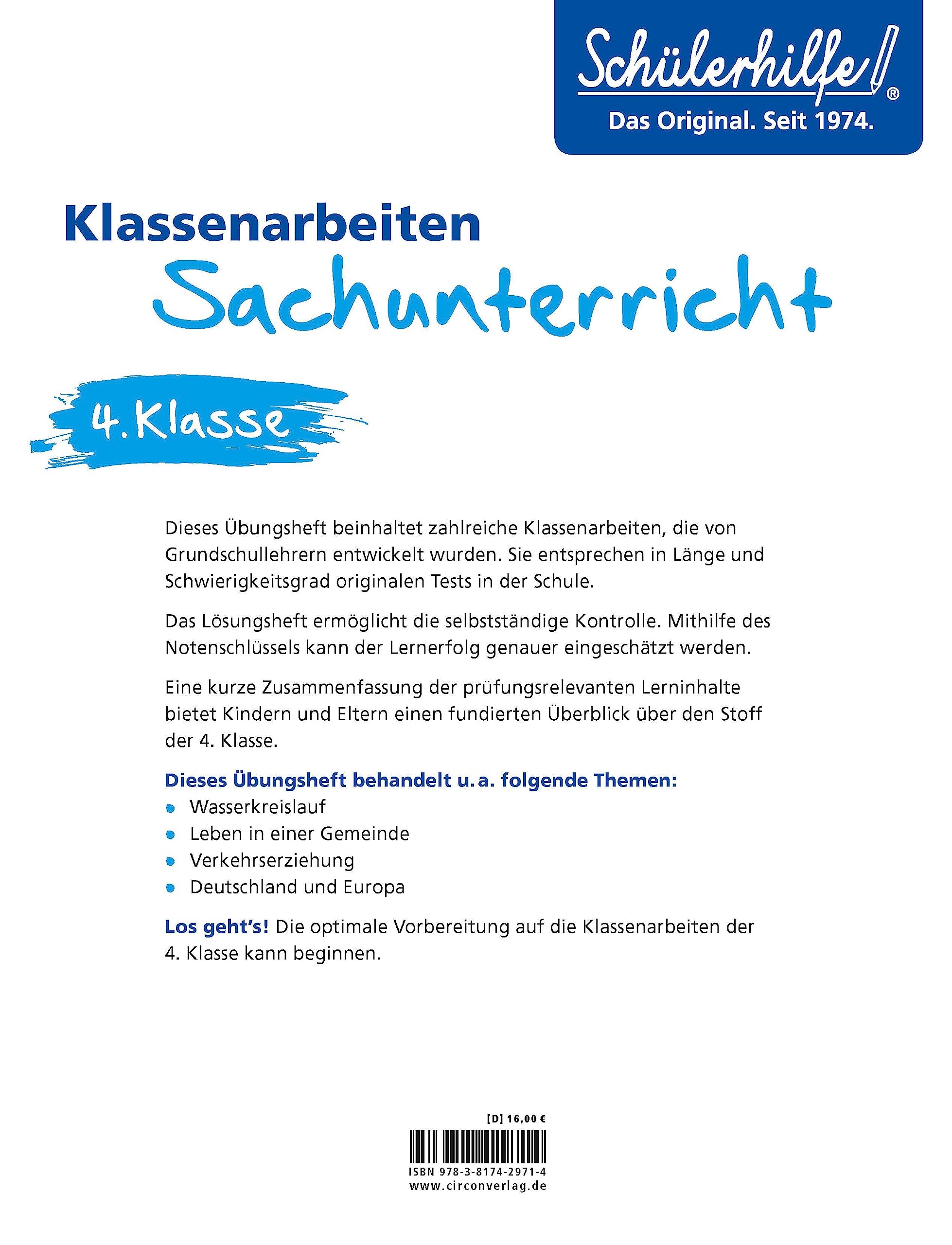 Sachunterricht 4. Klasse: Klassenarbeiten Schülerhilfe