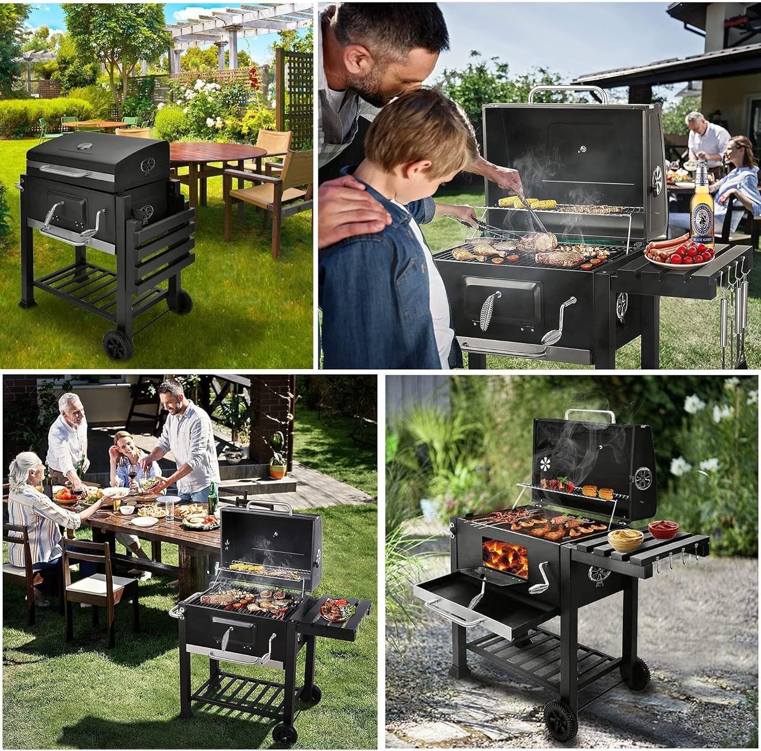 Amazon | Acnivko大型バーベキューコンロ 炭火焼き 5～10人用・焚き火