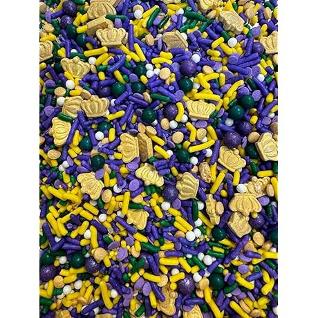 Mardi Gras King Cake Desert Cupcake Cake Decoration Confetti Sprinkles Cake Cookie...