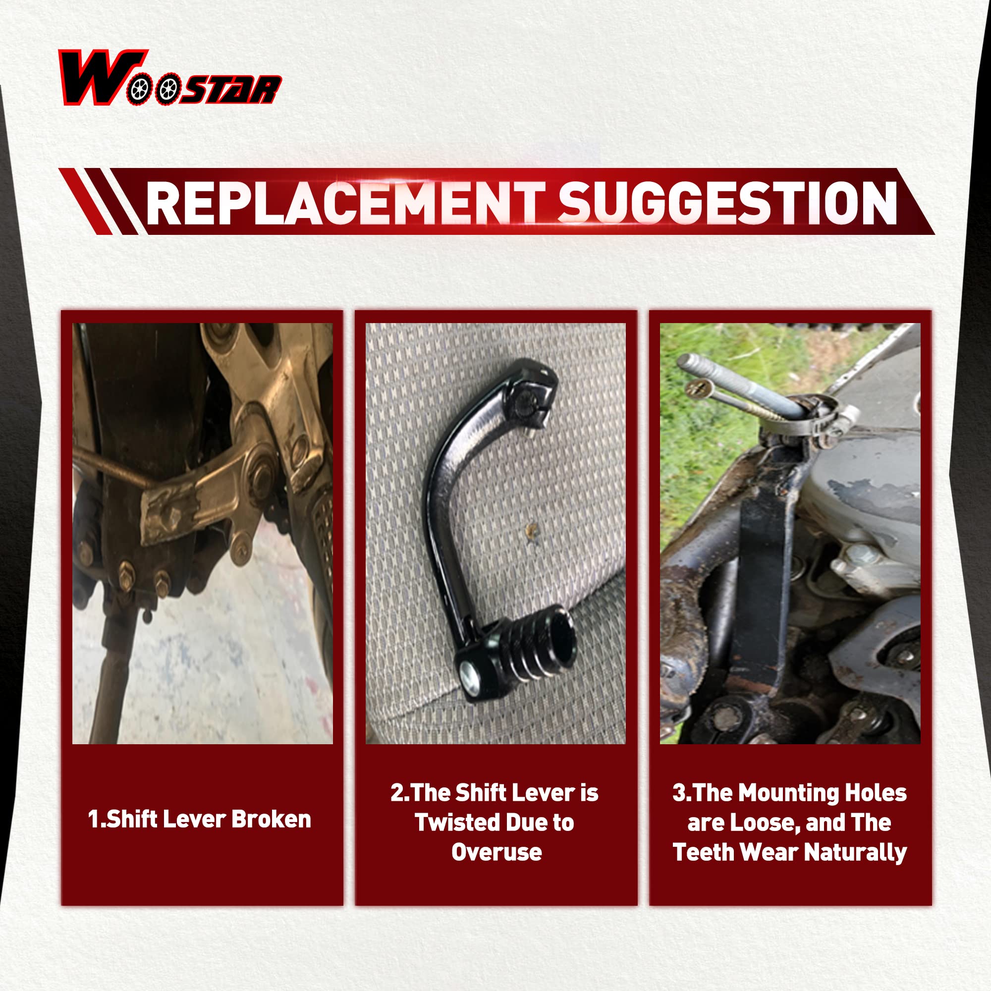 WOOSTAR 2" Leva del Cambio Pieghevole Sostituzione per CB250 Motocross 50cc 70cc 110cc 125cc Pit Bike Blu Nero