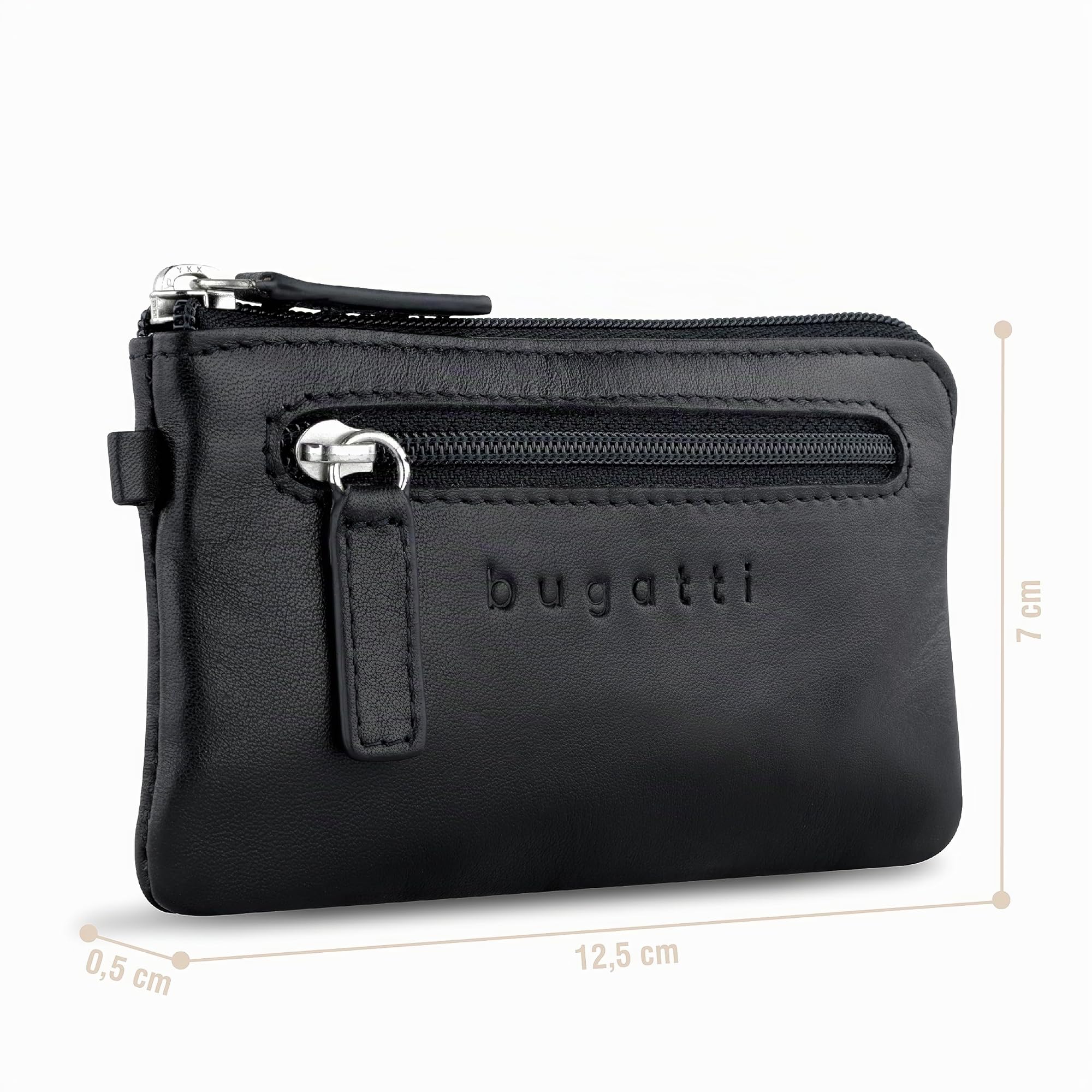 bugatti Primo grande portachiavi in pelle unisex – elegante confezione regalo - Nero