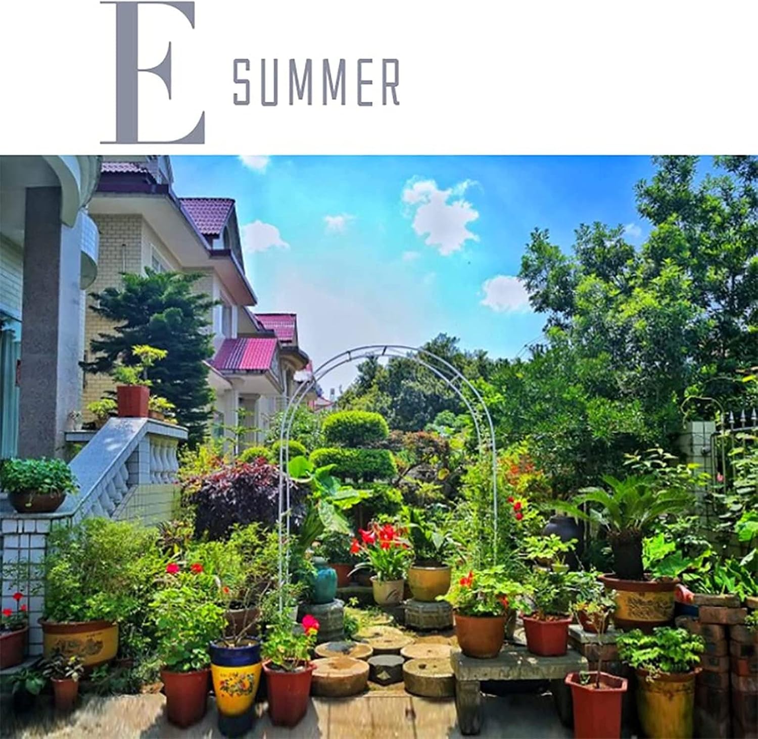 Heavy Duty Metal Garden Arch - Wrought Iron Rose Arbor for Climbing Plants, Floral Trellis, Wedding & Bridal Party Decoration, Strong Outdoor Entrance Archway Pergola