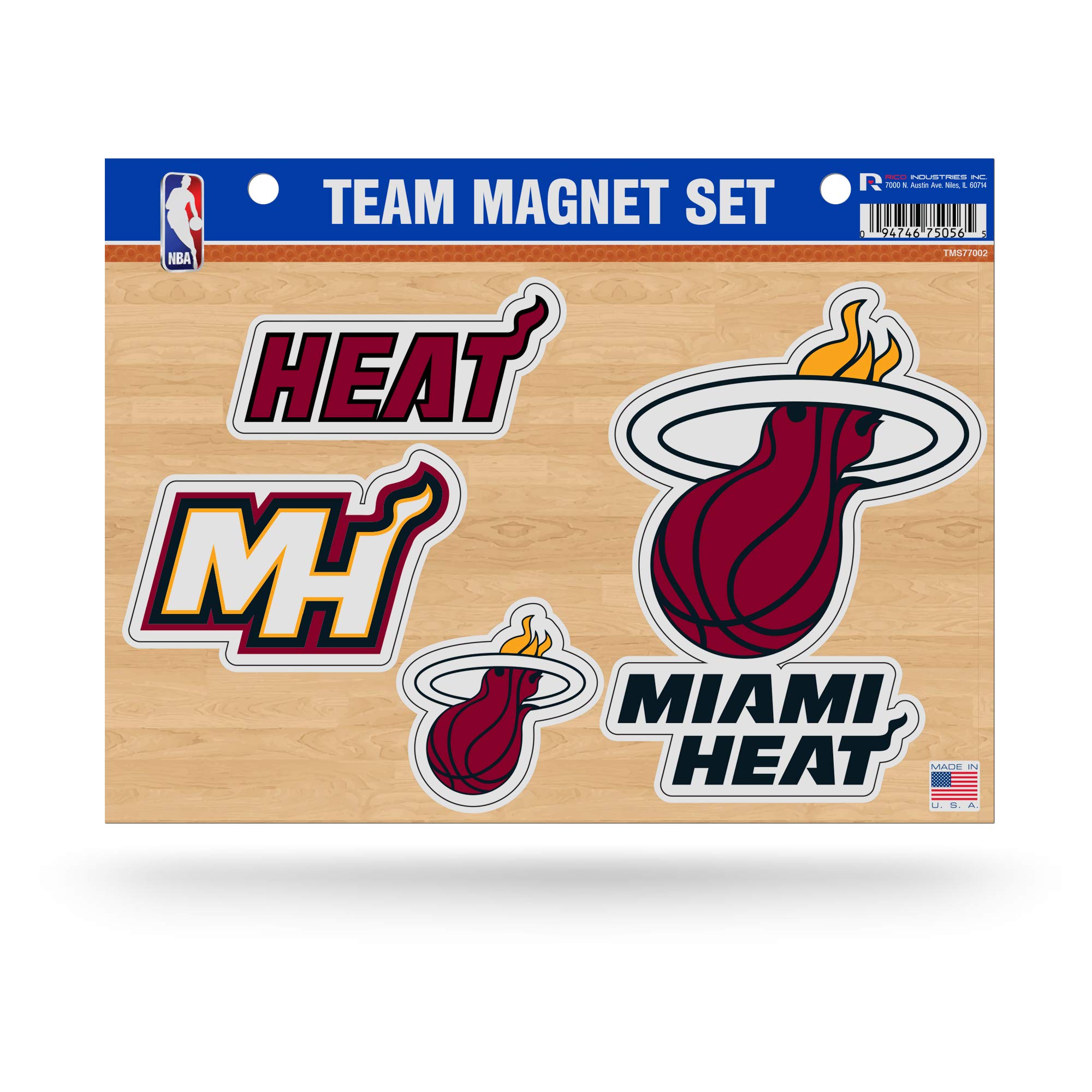 Rico Industries NBA Miami Heat Die Cut Team Magnet Set Sheet, 8.5 x 11-inches