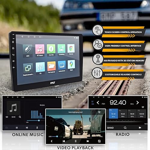 Miniatura 5 de Pyle Receptor estéreo de coche doble DIN - Parte trasera de 6.95 pulgadas y monitor de 10 pulgadas 1080P HD pantalla táctil Bluetooth receptor de