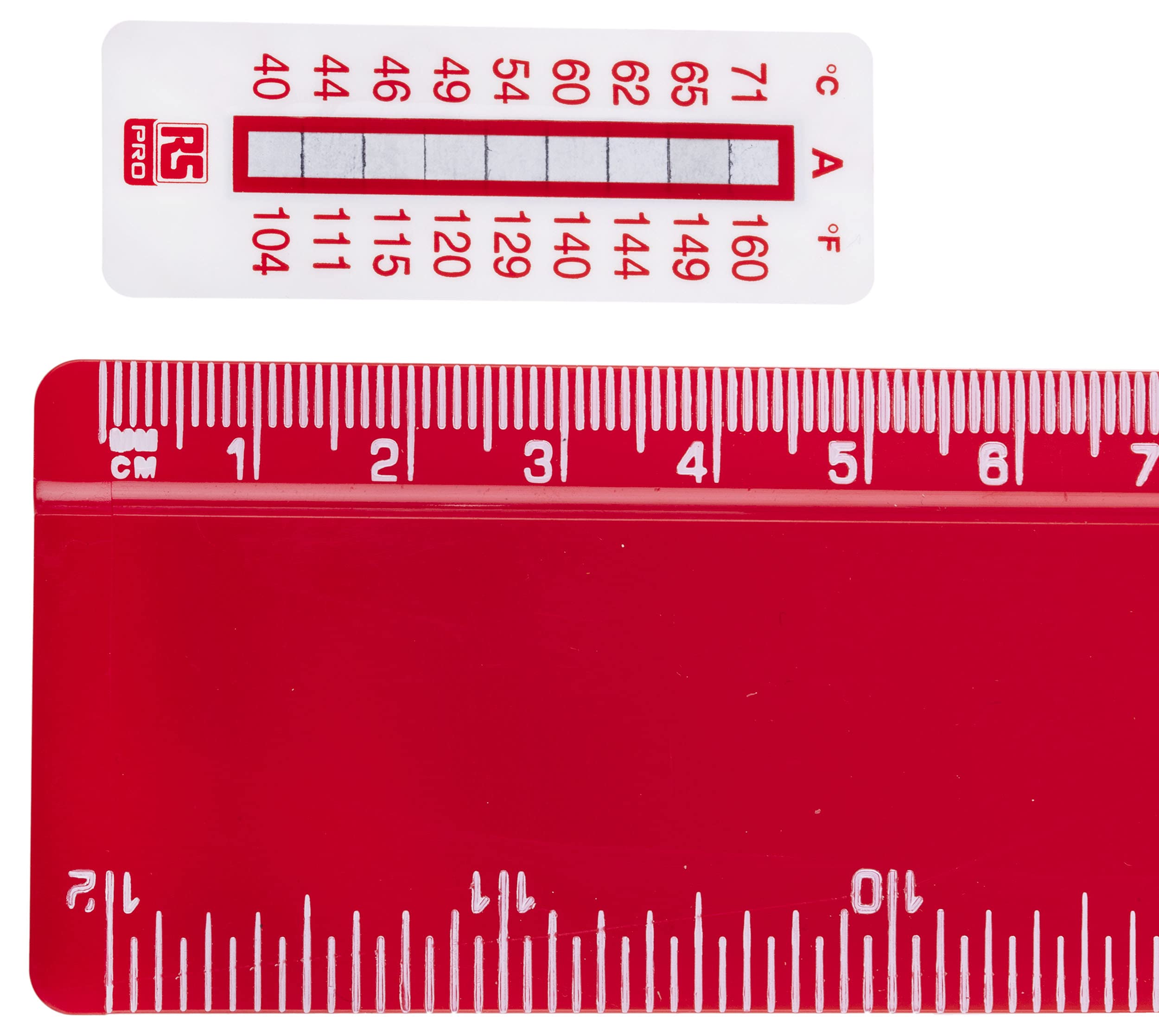 RS PRO Medidor de temperatura 40 °C / 71 °C, 9 rangos de medición 10 unidades, vertical, 51 mm, ancho de 18 mm, paquete de 10 unidades