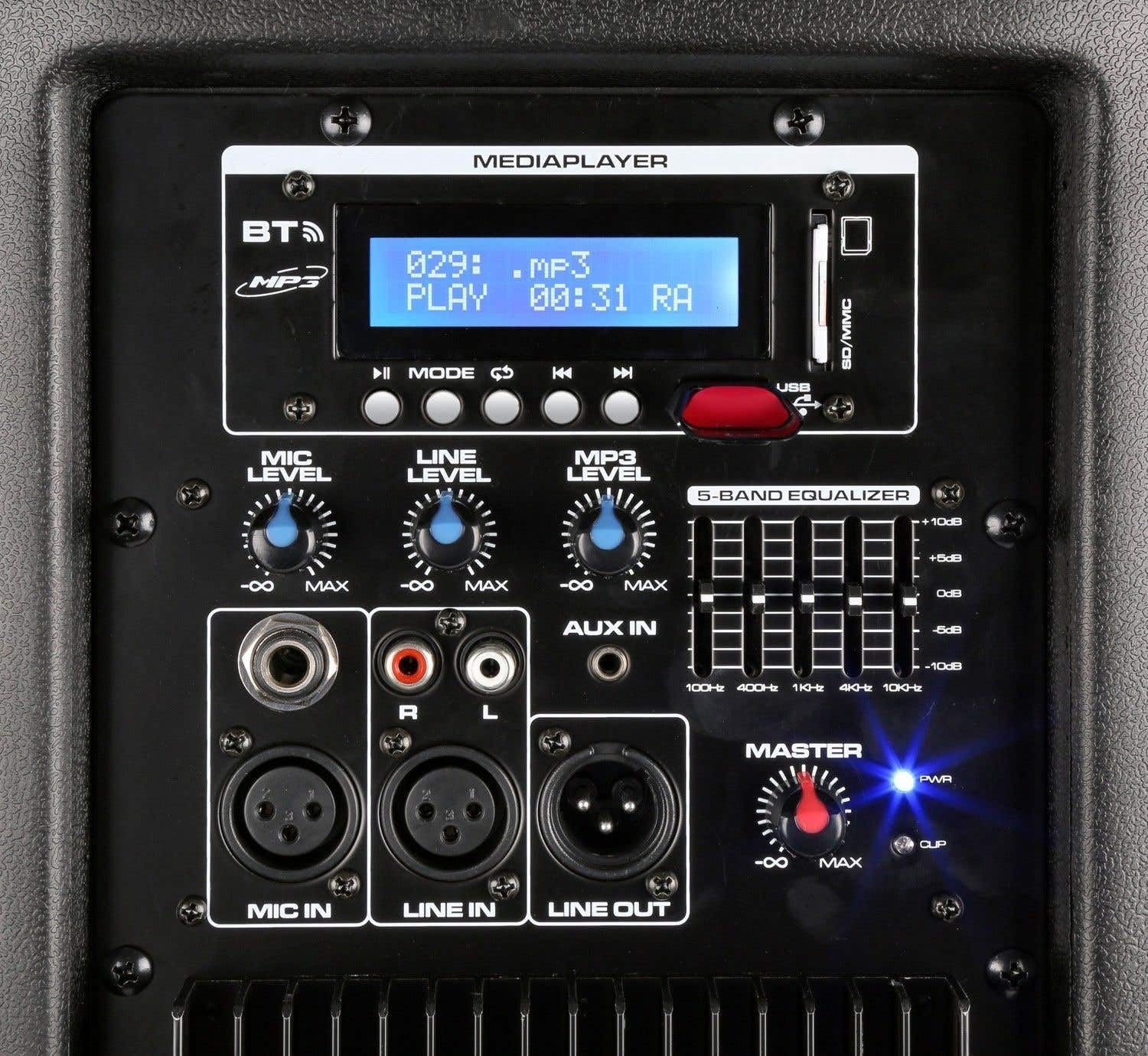 Vonyx SPX-PA9210 Akku Bluetooth Partybox, 1000 Watt mobiler Party Lautsprecher, Musikbox, Karaoke Anlage, Aktivlautsprecher mit Equalizer, für Unterwegs, Zuhause, Strand oder kleine Partys