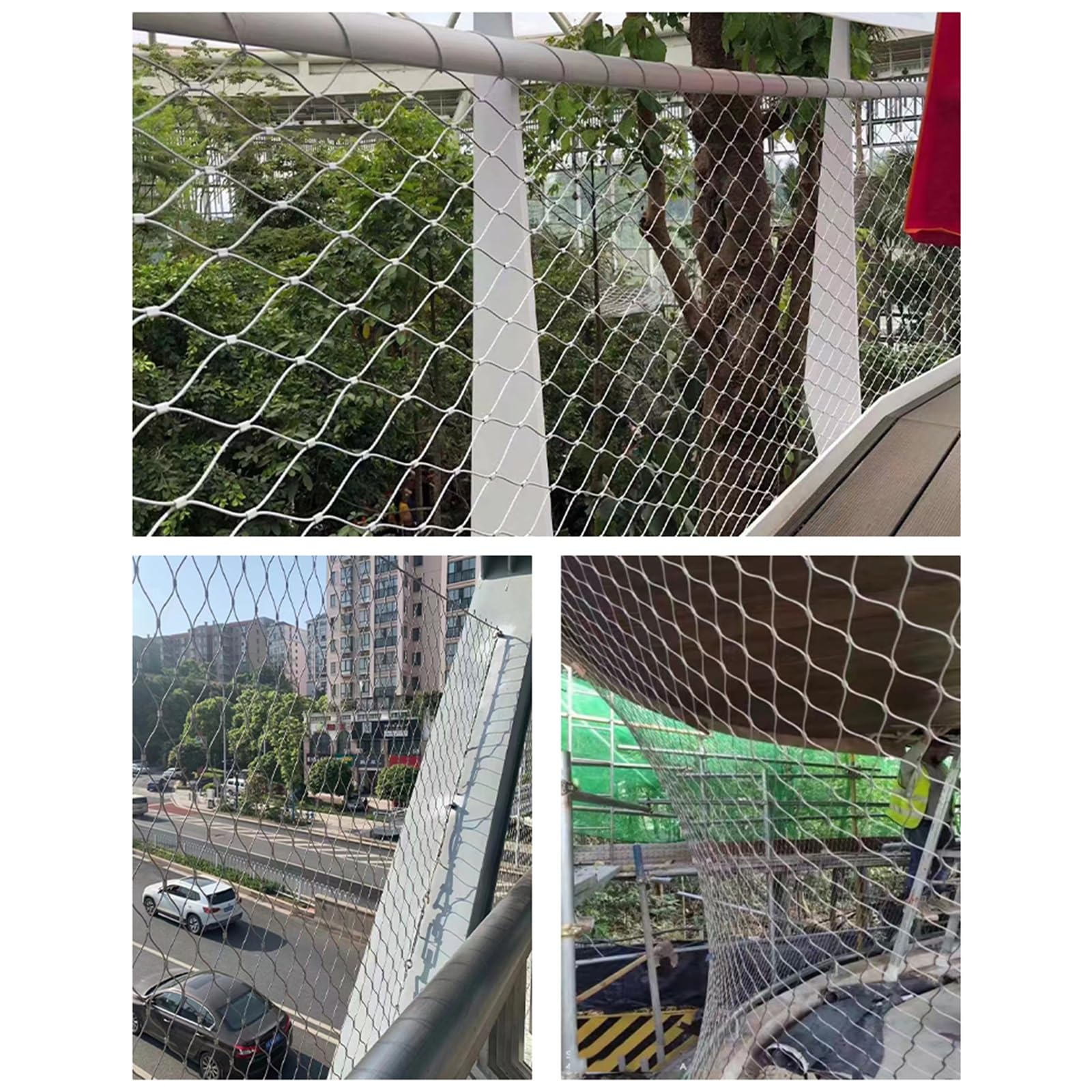 304 inless siatka z drutu stalowego, bezpieczna siatka, elastyczna poręcz do cięcia, ochrona przed upadkiem, siatka do wysokich powierzchni i ogrodzenia balustrady (dł. 0,7 x szer. 6 m dł. 2,29 x szer