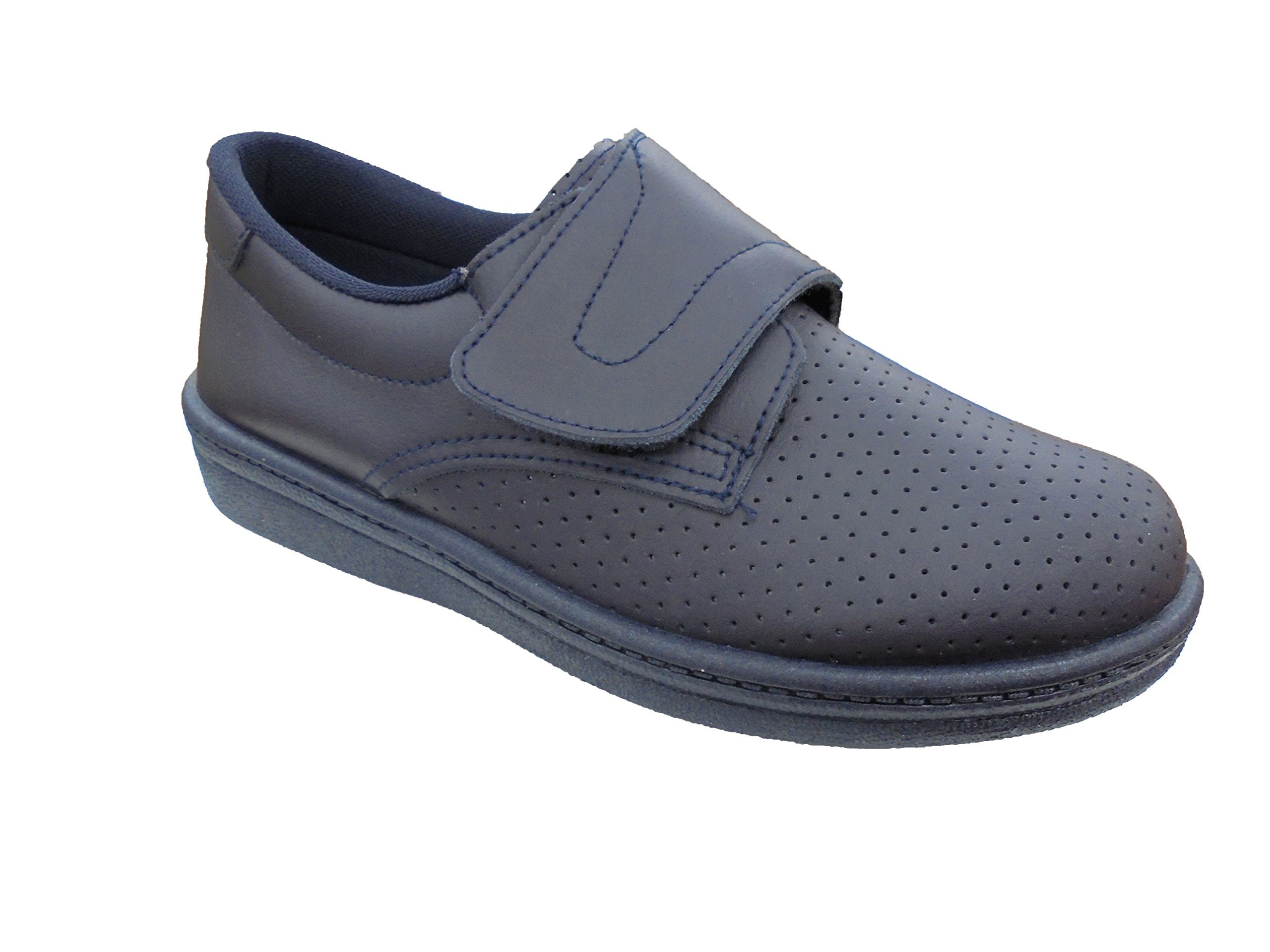 Zuecos Sanitarios Anatomicos en Piel para Hombre, Mod.293 Calzado Made in Spain, Garantia de Calidad. (44, Azul Marino)