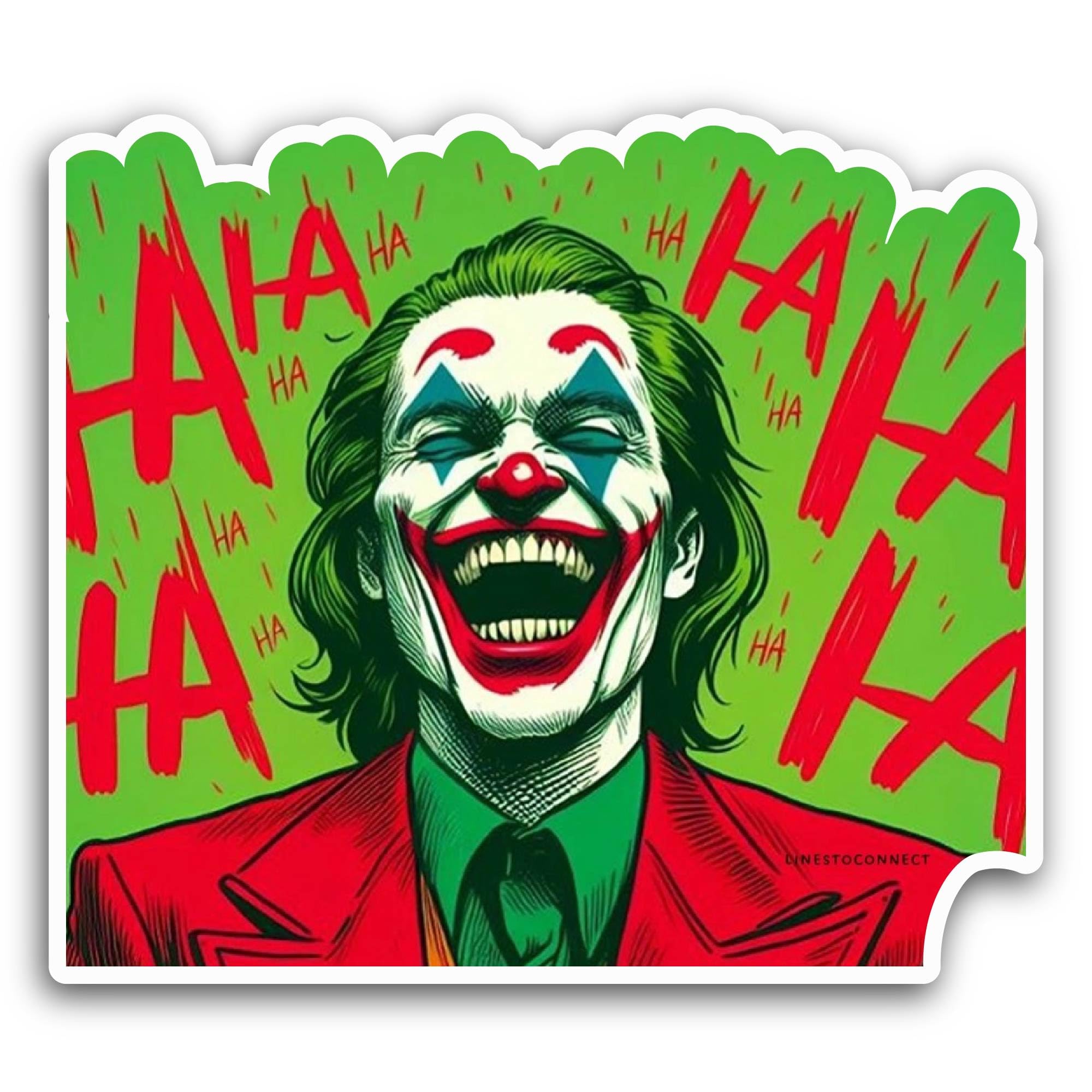 2 (Pieces) 3" and 5" Laughing Joker Sticker, Waterproof Vinyl Decals for Many Purpose Like Cars, Trucks, Laptops, Phones, Windows and More