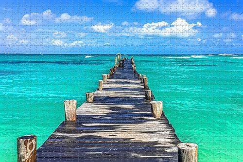 Miniatura 9 de Colombia Cartagena Night Puzzle para adultos 1000 piezas de madera regalo de viaje recuerdo