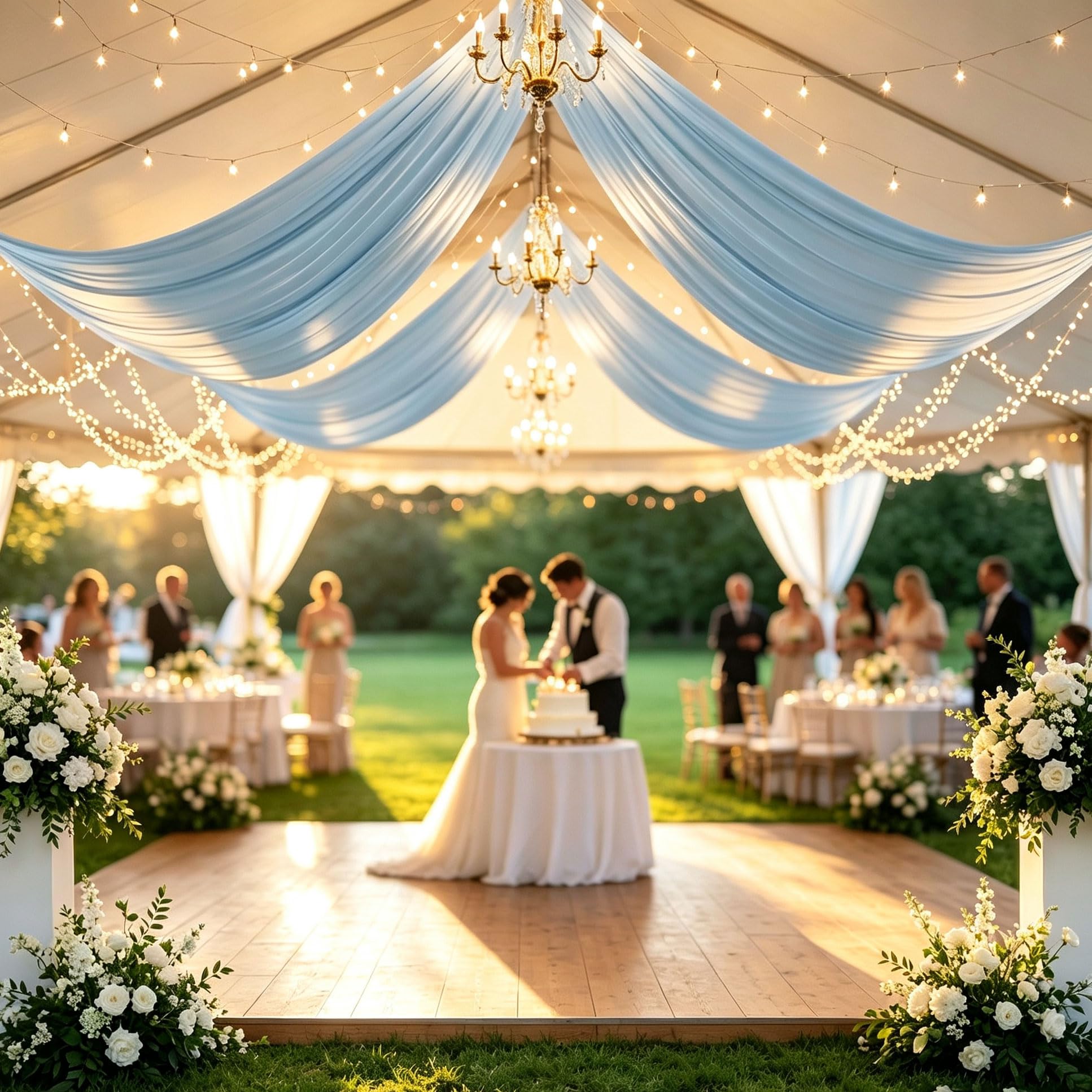 2 Paneles de Paño para Techo 150x600cm para Bodas y Fiestas