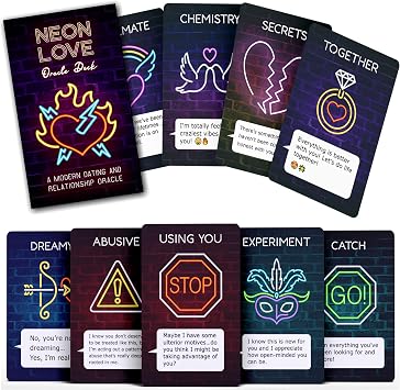 Neon Love Oracle Deck A Modern Dating and Relationship Oracle - Reveal Secrets, Test Compatibility, Find True Love - Romance Cards With Meanings for Beginners to Advanced Readers