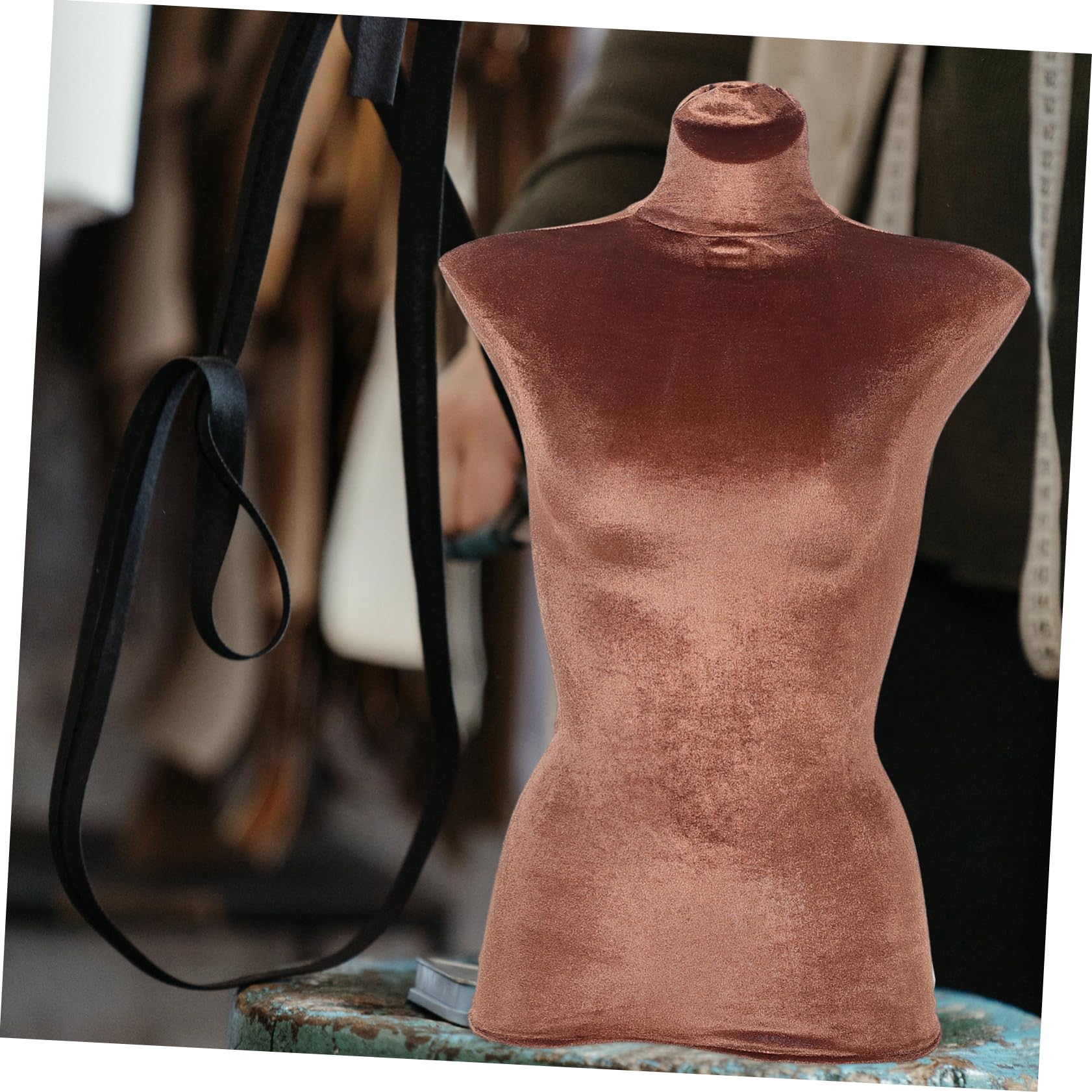 Holibanna Mannequin Bezug aus Kaffee Veloursstoff für Schneiderpuppe mit Austauschbarem Stoffbezug und Wiederverwendbarem Design für Schaufenster und Modepräsentationen