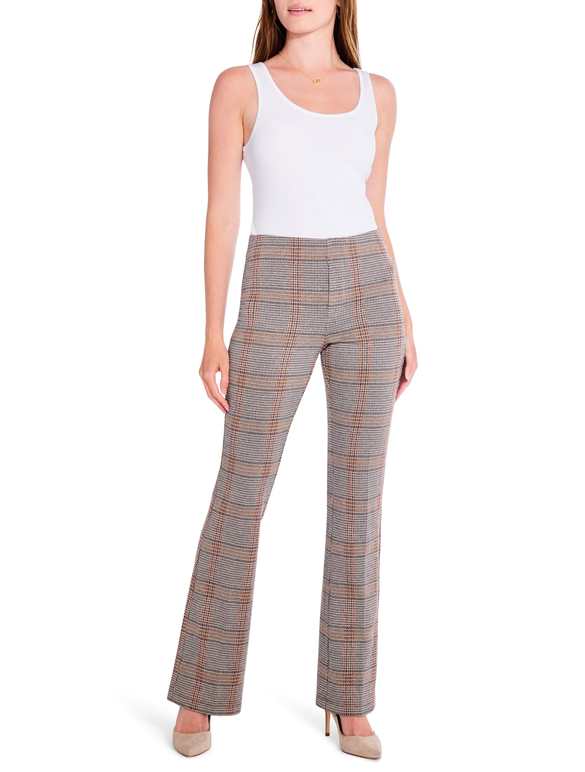 NIC ZOE Womens 31 Sketched Plaid Bootcut Pant