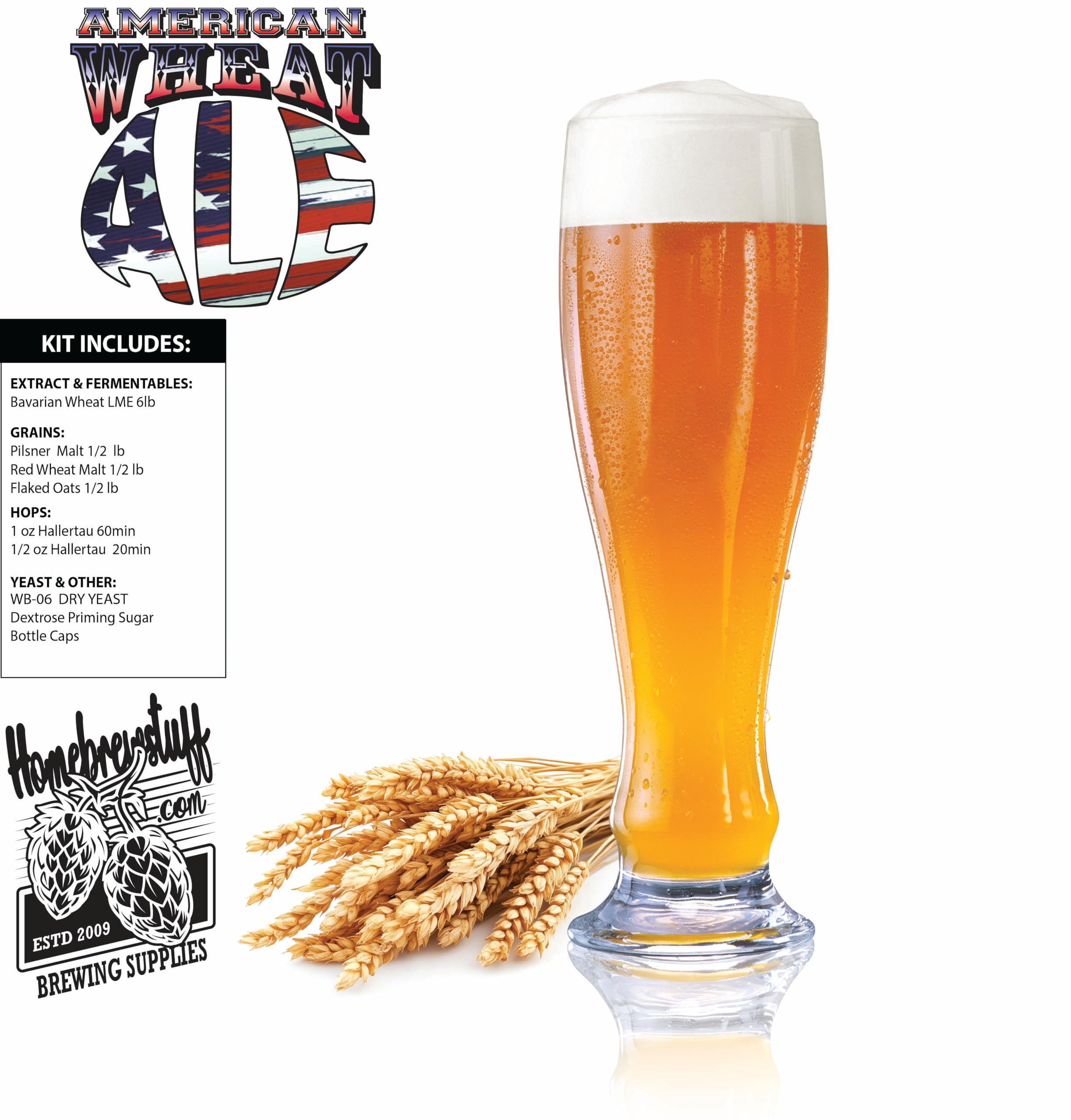 American Wheat ALE Home Brew Beer Recipe Ingredient Kit