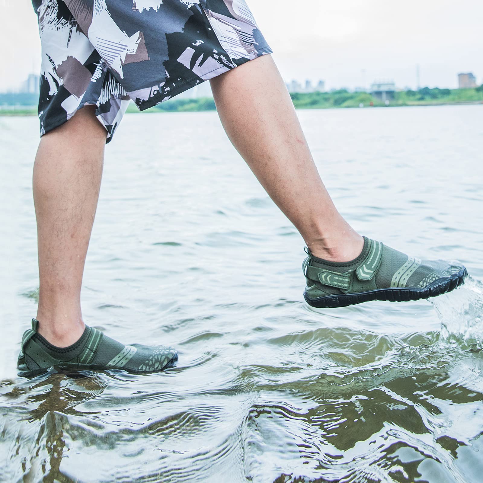WOTTE Zapatos acuáticos para hombre, de secado rápido, ligeros, transpirables, para paseos en bote de playa, pesca, yoga, buceo, esnórquel, surf, tallas 40-50