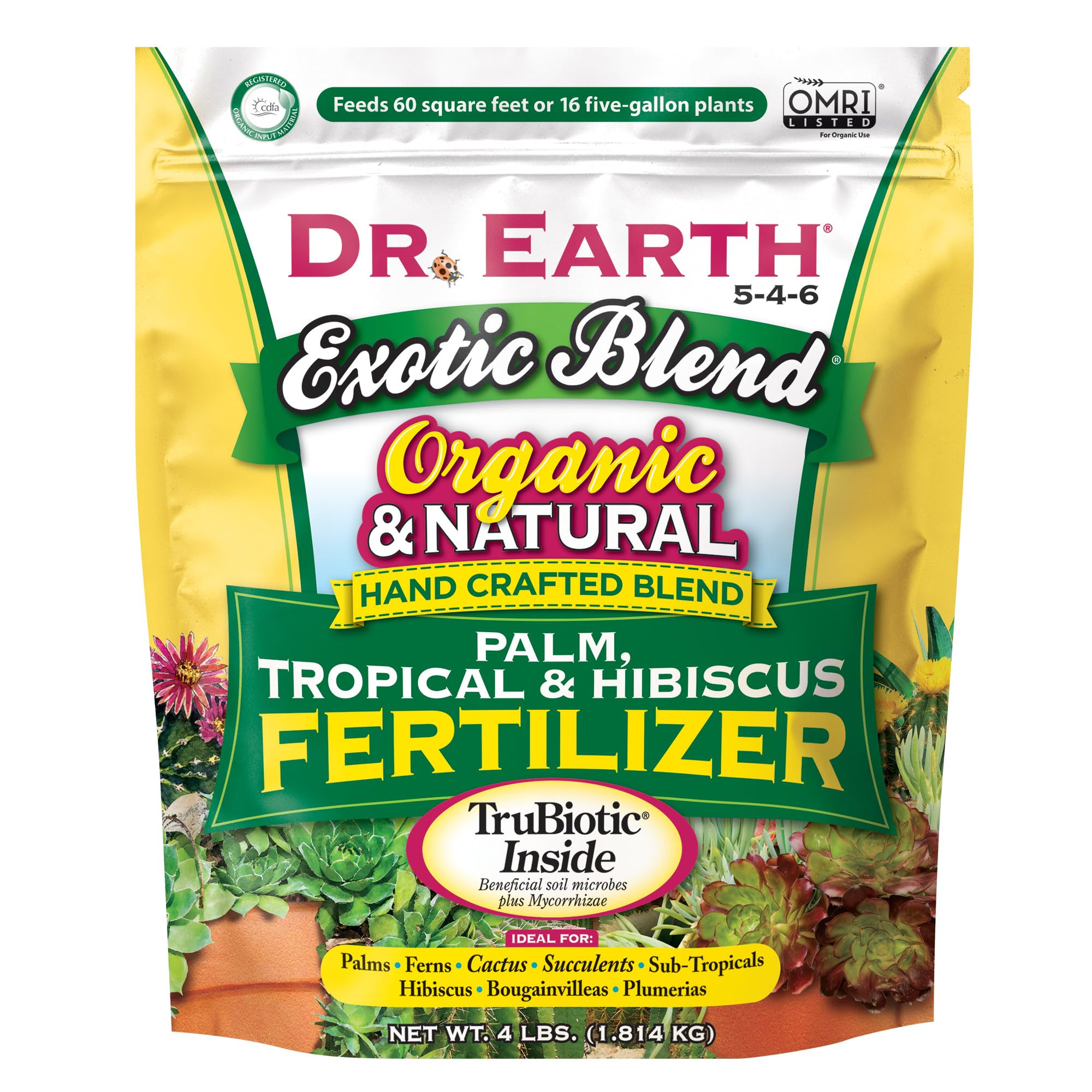 Dr. Earth Exotic Blend Organic Palm, Tropical & Hibiscus Fertilizer 4lb 5-4-6